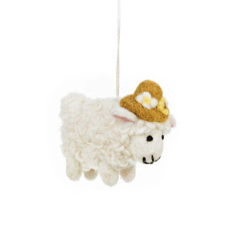 Felt So Good Handmade Felt Hanging Gloria the Sheep Decoration